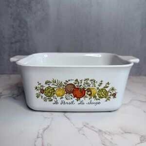 Vintage Corning Ware Spice of Life Le Persil La Sauge Dish 7" x 5.5"x 3" P-4-B